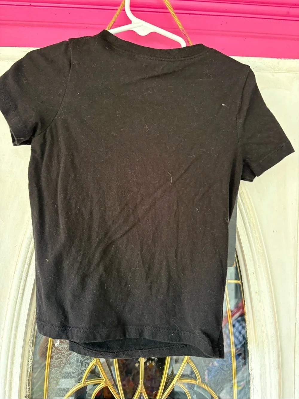 Old Navy Black Short-Sleeve Tee with Green Skeleton Mickey and White Halloween